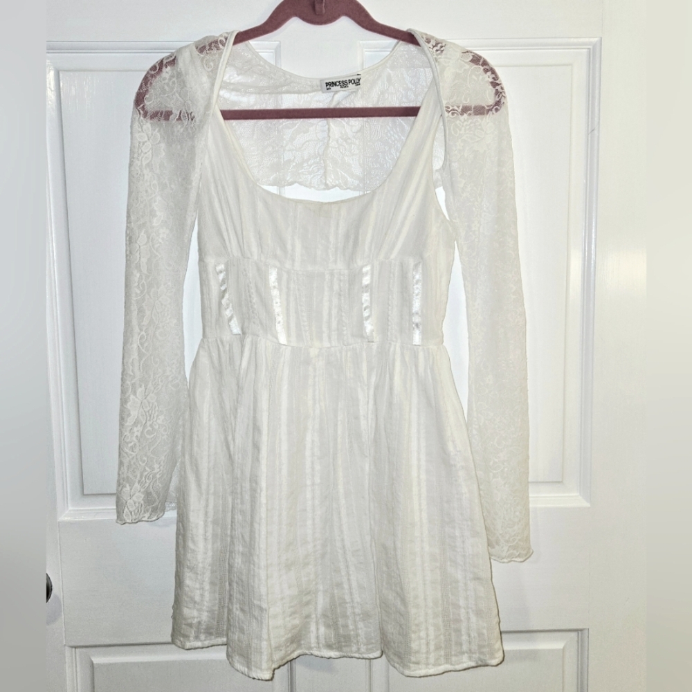 Princess Polly White Cotton Dress & Lace Bolero